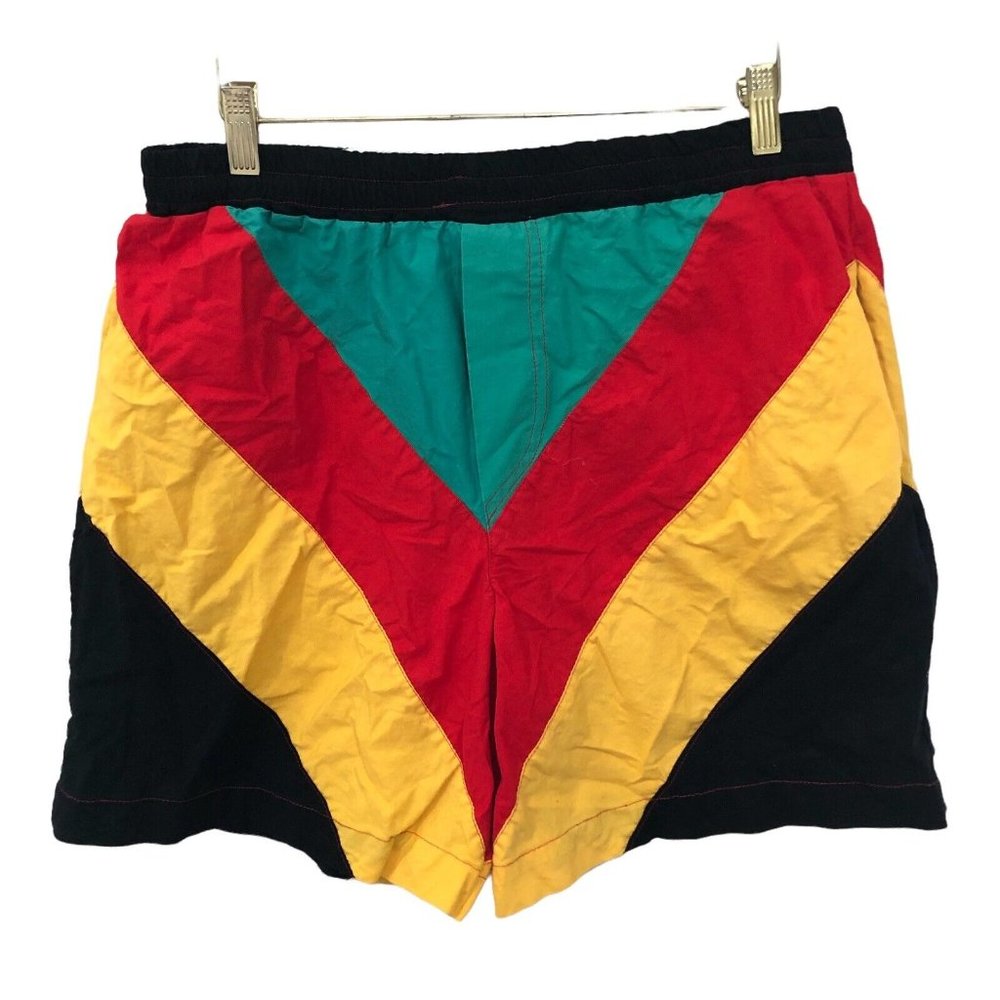 Vintage Ocean Side Sportswear Mesh-Lined Swim Trunk Shorts Colorful 90s Mens XL